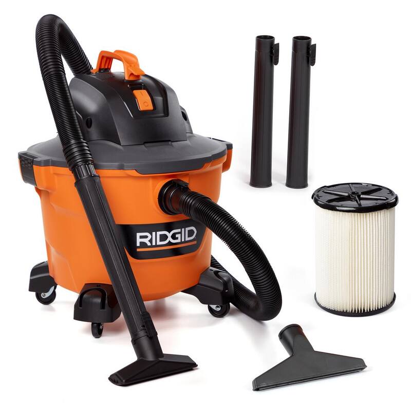 RIDGID 9 Gallon 4.25 Peak HP NXT Shop Vac Wet Dry Vacuum with General Debris Filter, Locking Hose and Accessory Attachments - HD09001