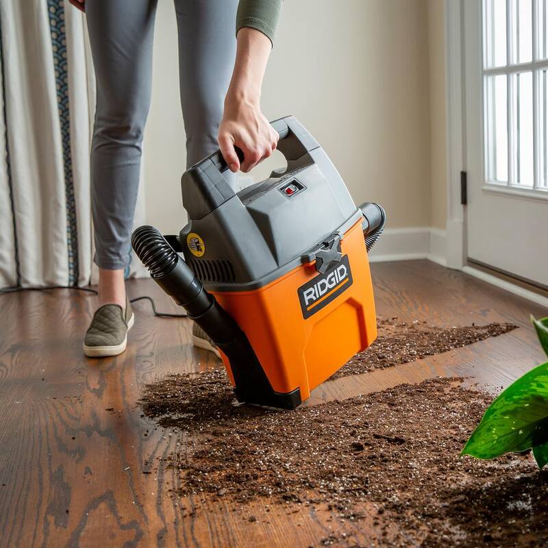 RIDGID 3 Gal 3.5 Peak HP Handheld Shop Vac Wet Dry Vacuum with RIDGID SWEEP Dust Pan, Filter, Locking Hose and Car Nozzle - WD3050