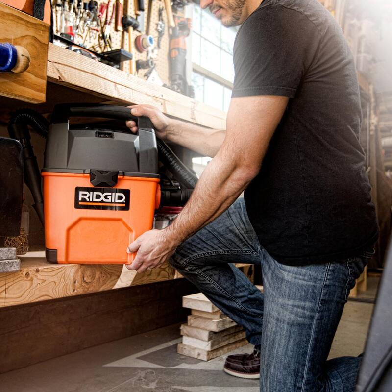 RIDGID 3 Gal 3.5 Peak HP Handheld Shop Vac Wet Dry Vacuum with RIDGID SWEEP Dust Pan, Filter, Locking Hose and Car Nozzle - WD3050