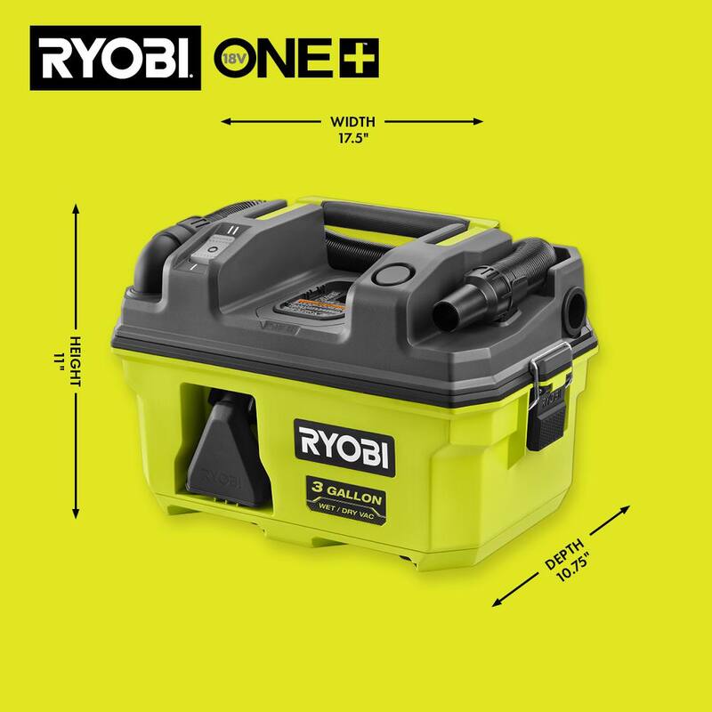 RYOBI ONE+ 18V LINK Cordless 3 Gal. Wet/Dry Vacuum (Tool Only) - PCL734B