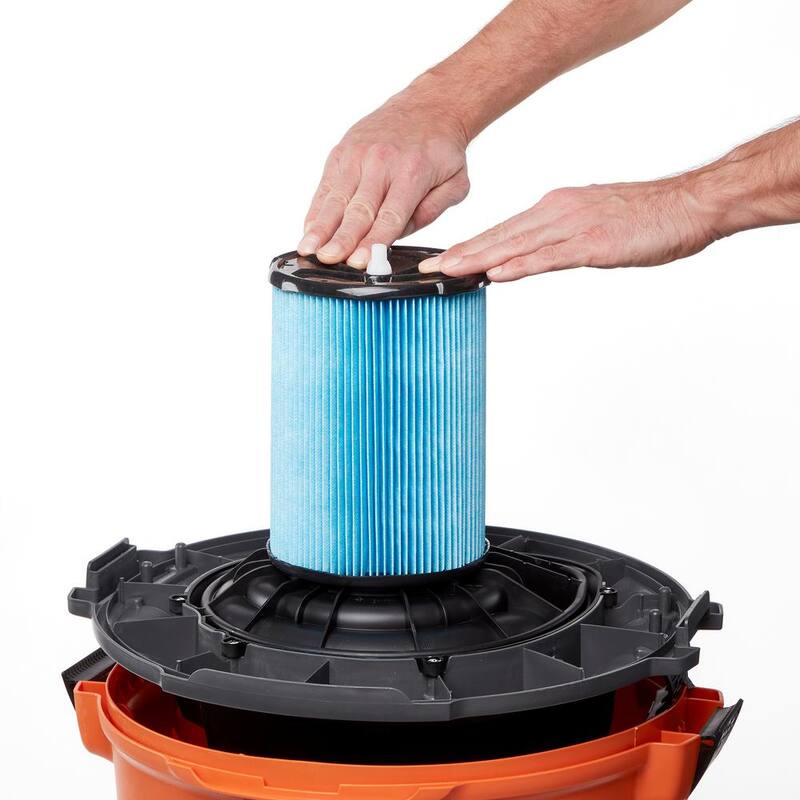 RIDGID Fine Dust Pleated Paper Wet Dry Vacuum Shop Vac Filter Replacement for Most 5-16 Gallon RIDGID Shop Vacs (1-Pack) - VF5000