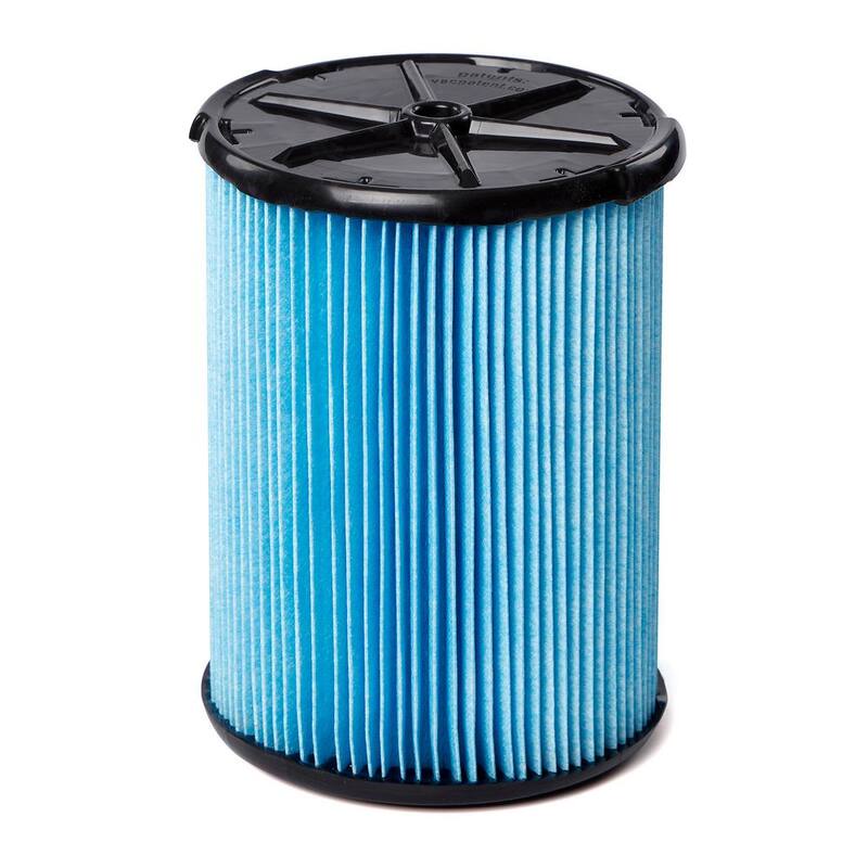 RIDGID Fine Dust Pleated Paper Wet Dry Vacuum Shop Vac Filter Replacement for Most 5-16 Gallon RIDGID Shop Vacs (1-Pack) - VF5000