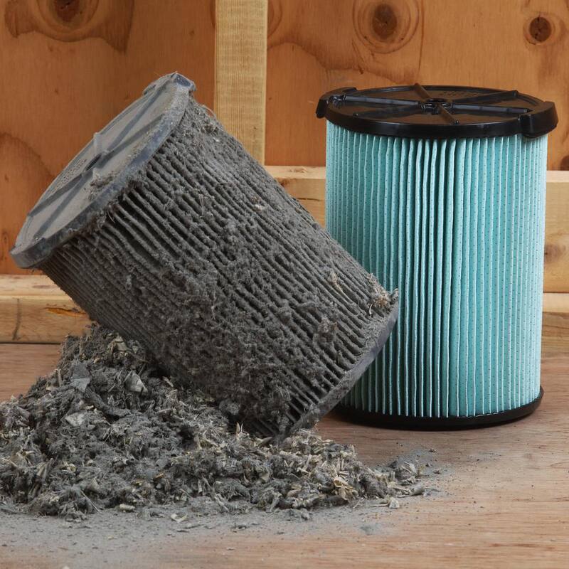 RIDGID HEPA Material Pleated Paper Wet Dry Vacuum Shop Vac Filter Replacement for Most 5-16 Gallon RIDGID Shop Vacs (1-Pack) - VF6000