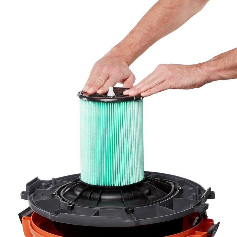 RIDGID HEPA Material Pleated Paper Wet Dry Vacuum Shop Vac Filter Replacement for Most 5-16 Gallon RIDGID Shop Vacs (1-Pack) - VF6000