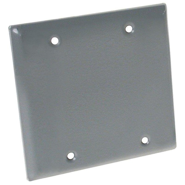 Hubbell Cover, 4-1/2 in L, 4-1/2 in W, Metal, Gray, Powder-Coated - 5175-5