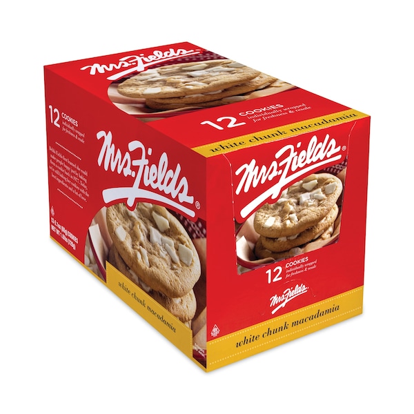 Galletas de Macadamia con Trozos Blancos de Mrs. Fields, 21 oz, Paquete Envuelto Individualmente, Chocolate Blanco, PK12, 12PK - 572563