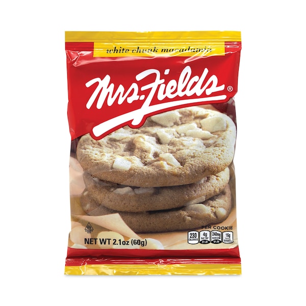 Galletas de Macadamia con Trozos Blancos de Mrs. Fields, 21 oz, Paquete Envuelto Individualmente, Chocolate Blanco, PK12, 12PK - 572563