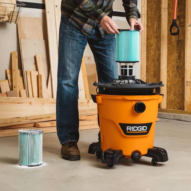 RIDGID Wet Dry Vacuum OSHA Compatible Kit with HEPA Level Filtration, Cyclonic Dust Bags for Select 12 -16 Gal RIDGID Shop Vacs - VF6500