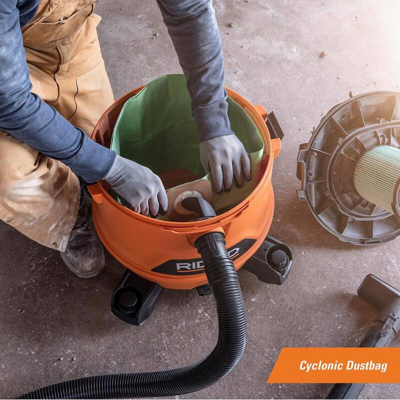 RIDGID Wet Dry Vacuum OSHA Compatible Kit with HEPA Level Filtration, Cyclonic Dust Bags for Select 12 -16 Gal RIDGID Shop Vacs - VF6500