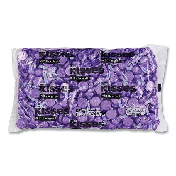 Hershey's KISSES, Chocolate con Leche, Envolturas Moradas, Bolsa de 66.7 oz - 13328.