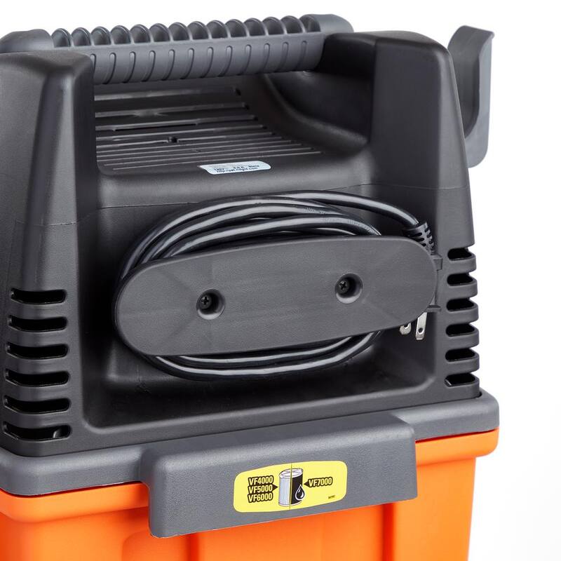 RIDGID 5 Gal. 5.0 Peak HP Portable Wall Mount Shop Vac Wet Dry Vacuum with Filter, Two Locking Hoses and Accessory Attachments - WD5500