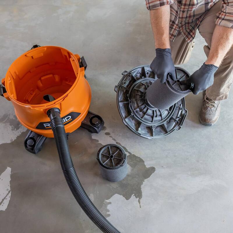 RIDGID Wet Debris Application, Foam Wet Dry Vacuum Shop Vac Filter for Most 5-16 Gallon RIDGID Shop Vacs (1-Pack) - VF7000