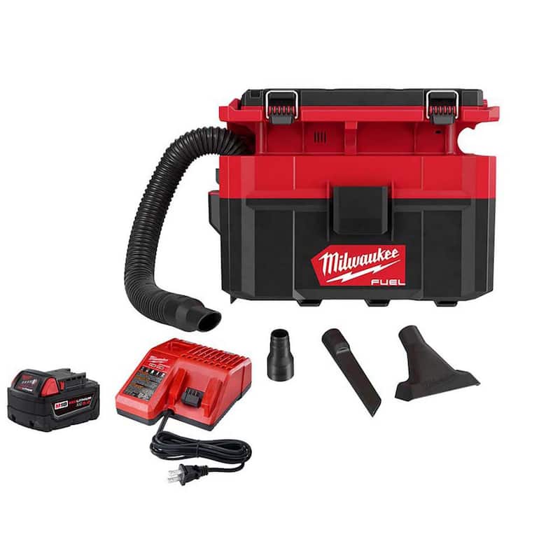 Milwaukee M18 FUEL PACKOUT 18-Volt Lithium-Ion Cordless 2.5 Gal. Wet/Dry Vacuum with 5.0 Ah Battery and Charger - 0970-20-48-59-1850