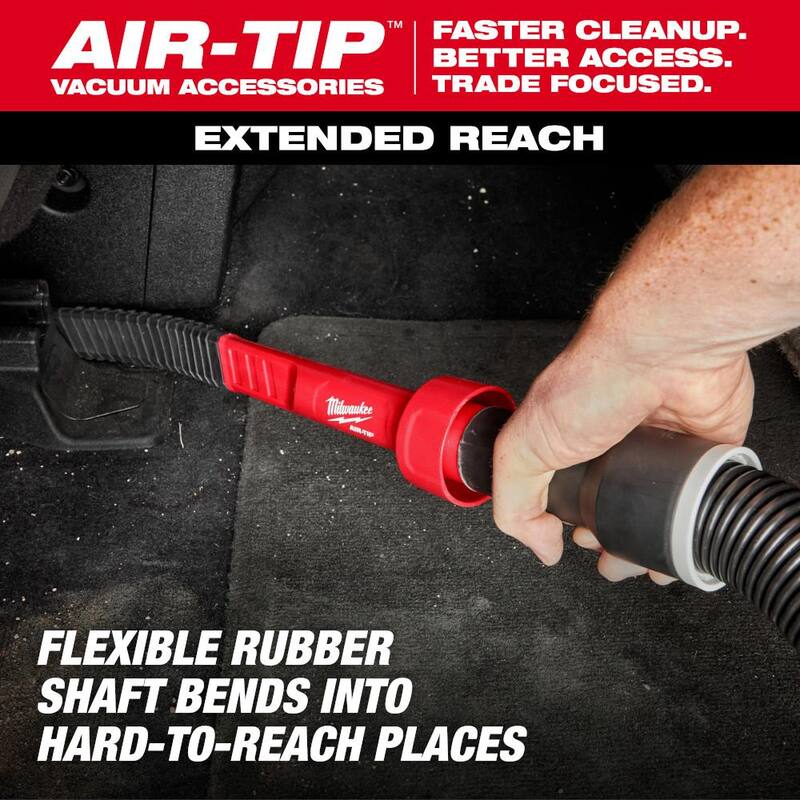 Milwaukee AIR-TIP Claw Utility Nozzle, Rotating Corner Brush, Flexible Long Crevice Tool For Wet/Dry Vacuums Automotive Set (3-Pc) - 49-90-2042