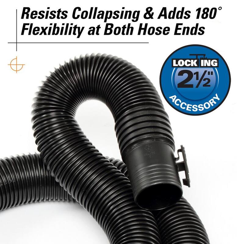 RIDGID 2-1/2 in. x 7 ft. DUAL-FLEX Locking Vacuum Hose Kit Accessory Shop Vac Attachment for RIDGID Wet Dry Vacuums - LA2520
