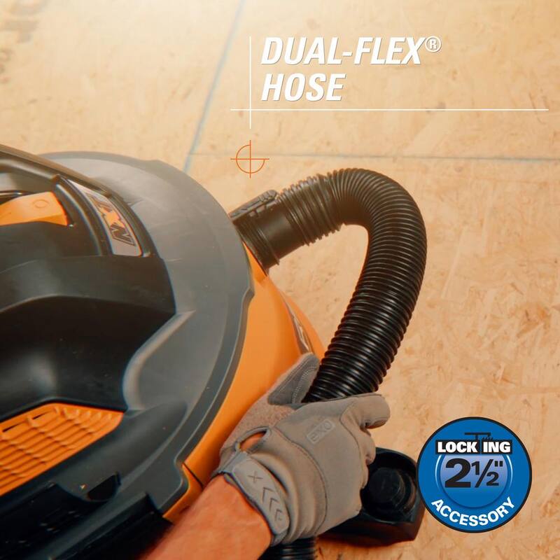 RIDGID 2-1/2 in. x 7 ft. DUAL-FLEX Locking Vacuum Hose Kit Accessory Shop Vac Attachment for RIDGID Wet Dry Vacuums - LA2520