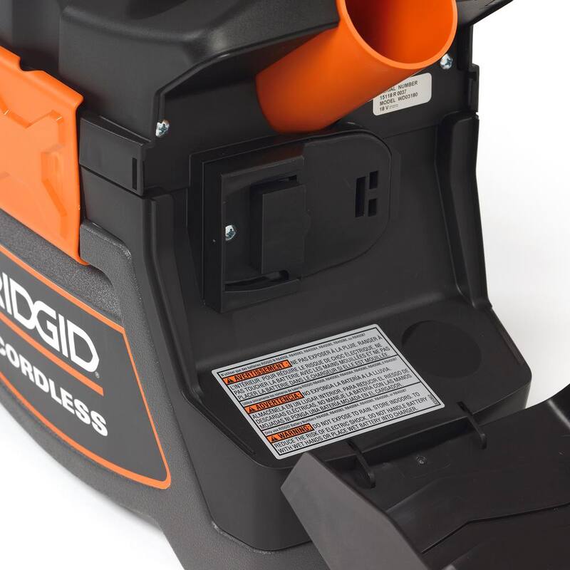 RIDGID 3 Gallon 18-Volt Cordless Handheld Shop Vac Wet Dry Vacuum (Tool Only) with Filter, Expandable Hose and Accessories - WD0319