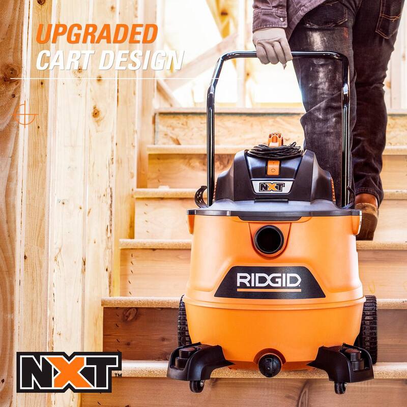 RIDGID 16 Gallon 6.5 Peak HP NXT Shop Vac Wet Dry Vacuum, Fine Dust Filter, Locking Hose, Accessories and Car Cleaning Kit - HD1800B