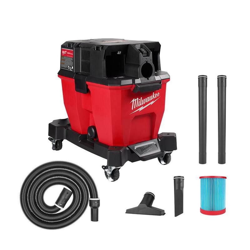 Milwaukee M18 FUEL 9 Gal. Cordless DUAL-BATTERY Wet/Dry Shop Vacuum with Filter, Hose, and Accessories - 0920-20