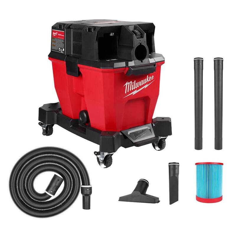 Milwaukee M18 FUEL 9 Gal. Cordless DUAL-BATTERY Wet/Dry Shop Vacuum with Filter, Hose, and Accessories - 0920-20
