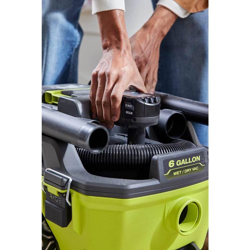RYOBI ONE+ 18V Cordless 6 Gal. Wet Dry Vacuum Kit with 4.0 Ah Battery and 18V Charger - PCL735K