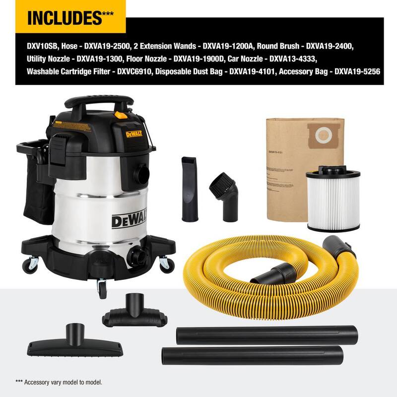 DEWALT 10 Gal. Stainless Steel Wet/Dry Vacuum - DXV10SB
