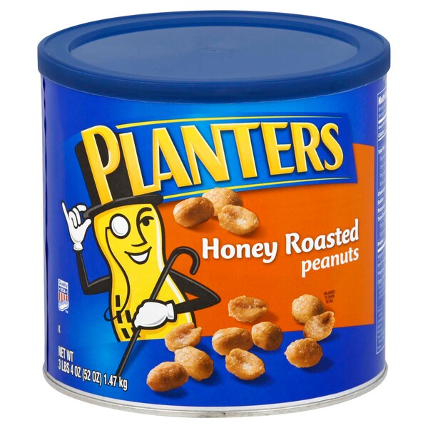 Planters Maníes Tostados en Miel sin Sal Tin 52 oz., paquete de 6 - 10029000079585