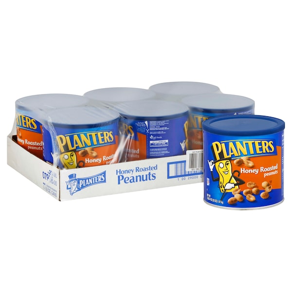 Planters Maníes Tostados en Miel sin Sal Tin 52 oz., paquete de 6 - 10029000079585
