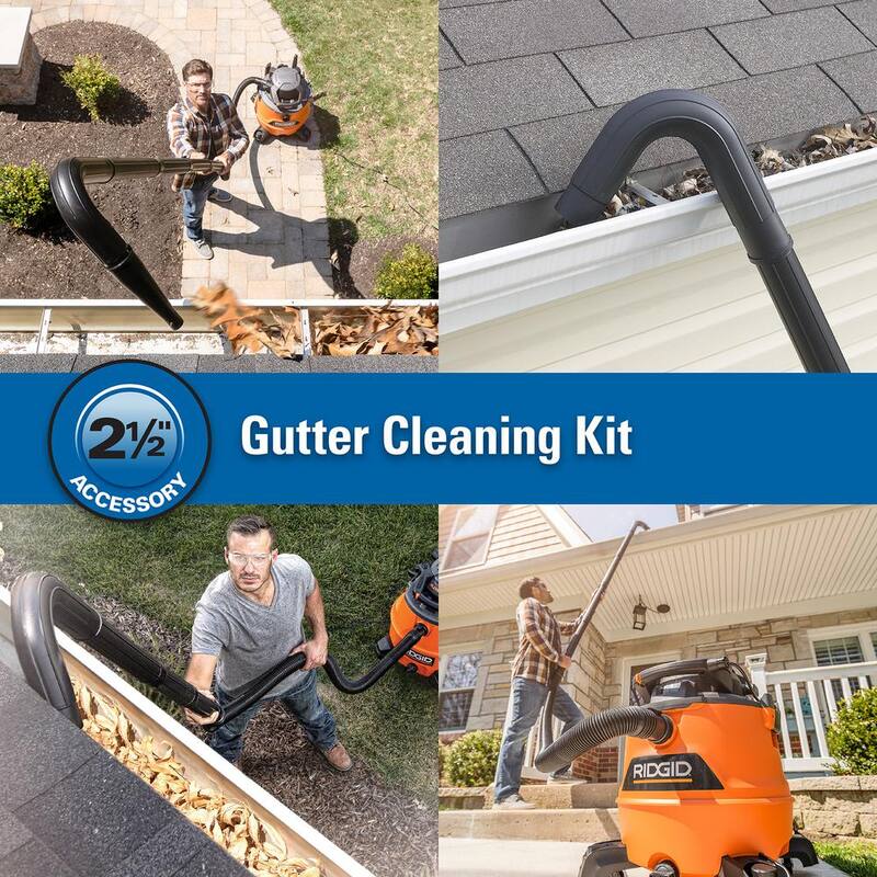 RIDGID 2-1/2 in. Gutter Cleaning Accessory Kit Shop Vac Attachments for RIDGID Wet Dry Vacuums - VT2515