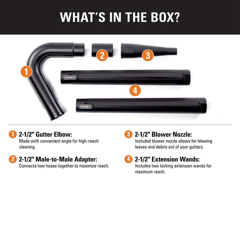 RIDGID 2-1/2 in. Gutter Cleaning Accessory Kit Shop Vac Attachments for RIDGID Wet Dry Vacuums - VT2515