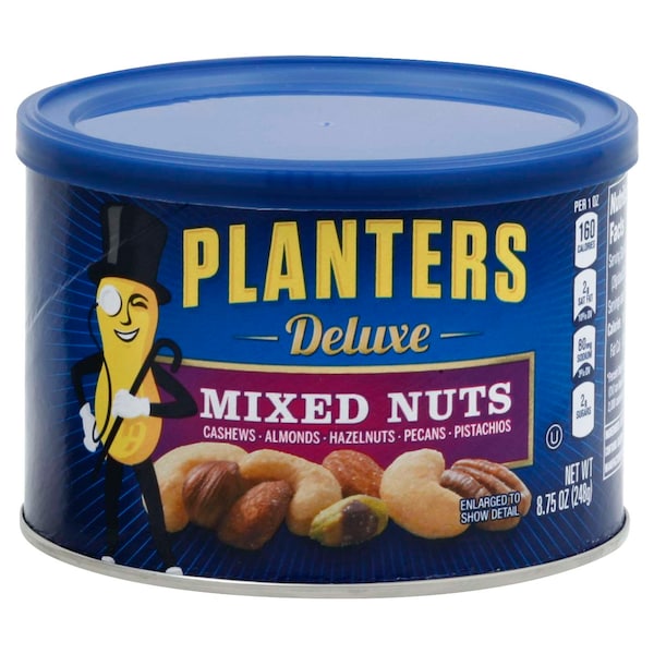 "Planters Planters Deluxe Mixed Nuts 8.75 oz. Lata, PK12 - 10029000016207" - "Nueces Mixtas de Lujo Planters en lata de 8.75 oz, PK12 - 10029000016207"