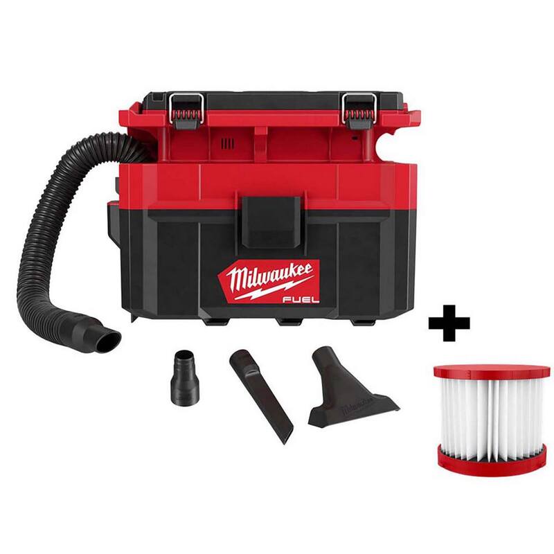 Milwaukee M18 FUEL PACKOUT 18-Volt Lithium-Ion Cordless 2.5 Gal. Wet/Dry Vacuum (Tool-Only) and Extra Filter - 0970-20-49-90-1900