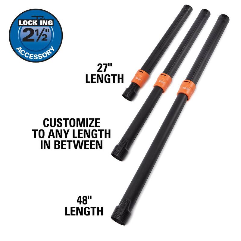 RIDGID 2-1/2 in. Locking Telescoping Extension Wand Accessory Shop Vac Attachment for RIDGID Wet Dry Vacuums - LA2518