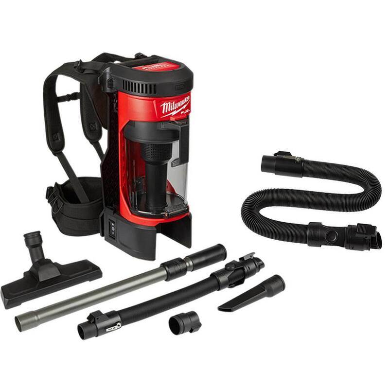 Milwaukee M18 FUEL 18-Volt Lithium-Ion Brushless 1 Gal. Cordless 3-in-1 Backpack Vacuum with Extra 9 ft. Pro-Grade Hose - 0885-20-49-90-1964