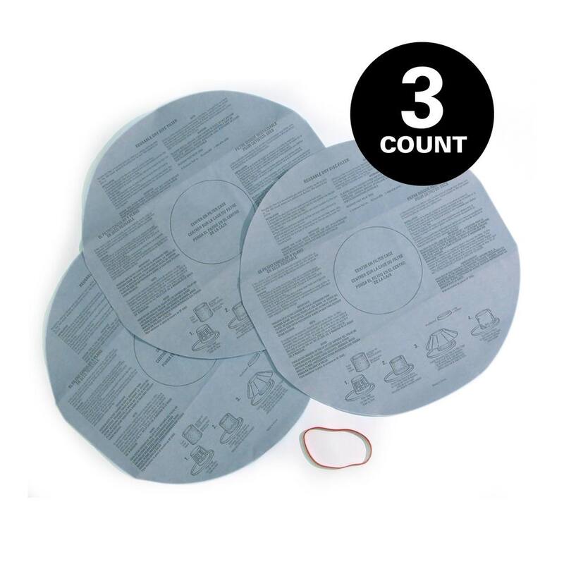 MULTI FIT Disposable Dry Pick-up Only Wet Dry Vacuum Disc Filter with Retainer Band for Select Shop-Vac Brand Shop Vacs (3-Pack) - VF2002