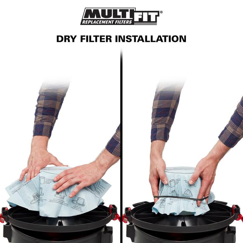 MULTI FIT Disposable Dry Pick-up Only Wet Dry Vacuum Disc Filter with Retainer Band for Select Shop-Vac Brand Shop Vacs (3-Pack) - VF2002