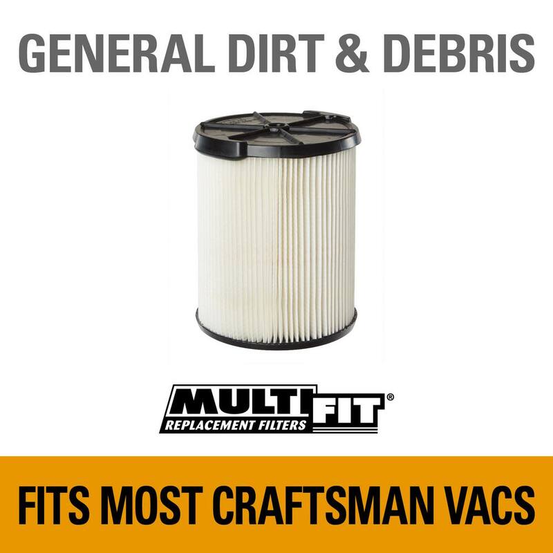 MULTI FIT General Purpose Replacement Wet Dry Vacuum Filter for Most 5 to 20 Gallon CRAFTSMAN Shop Vacuums (1-Pack) - VF7816