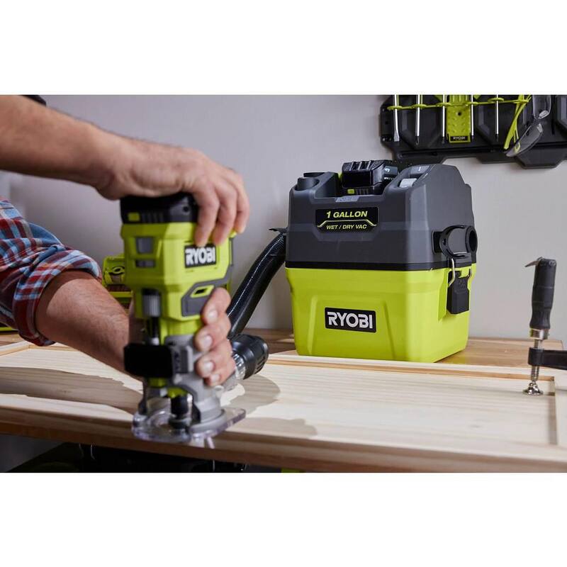 RYOBI ONE+ 18V Cordless 1 Gal. Wet/Dry Vacuum (Tool Only) with Extra Filter and Foam Filter - PCL733B-A32VC05-A32WF03