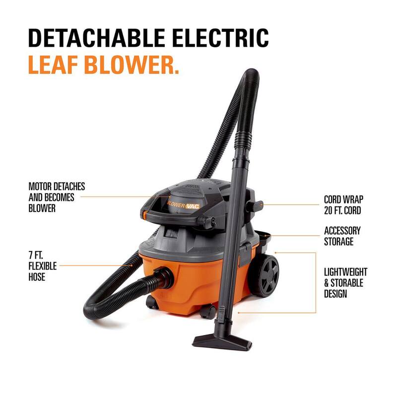 RIDGID 4 Gal. 6.0 Peak HP Shop Vac Wet Dry Vacuum with Detachable Blower, Fine Dust Filter, Hose, Accessories, Car Cleaning Kit - WD4080A