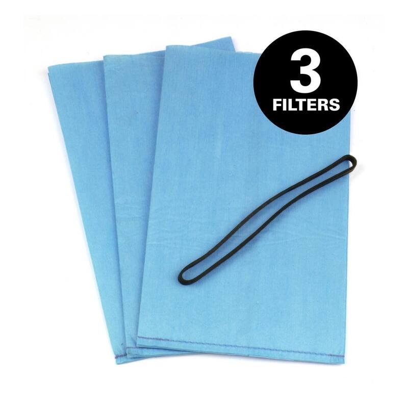MULTI FIT Replacement Wet Dry Vacuum Bag Filters with Band for Select Husky, Stinger and Bucket Head Shop Vacs (3-Pack) - VF2000