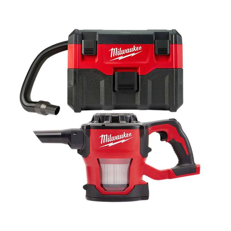 Milwaukee M18 18-Volt 2 Gal. Lithium-Ion Cordless Wet/Dry Vacuum with M18 Compact Vacuum (2-Tool) - 0880-20-0882-20