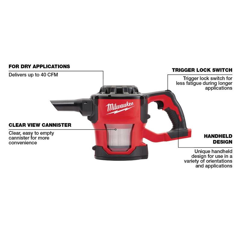 Milwaukee M18 18-Volt 2 Gal. Lithium-Ion Cordless Wet/Dry Vacuum with M18 Compact Vacuum (2-Tool) - 0880-20-0882-20
