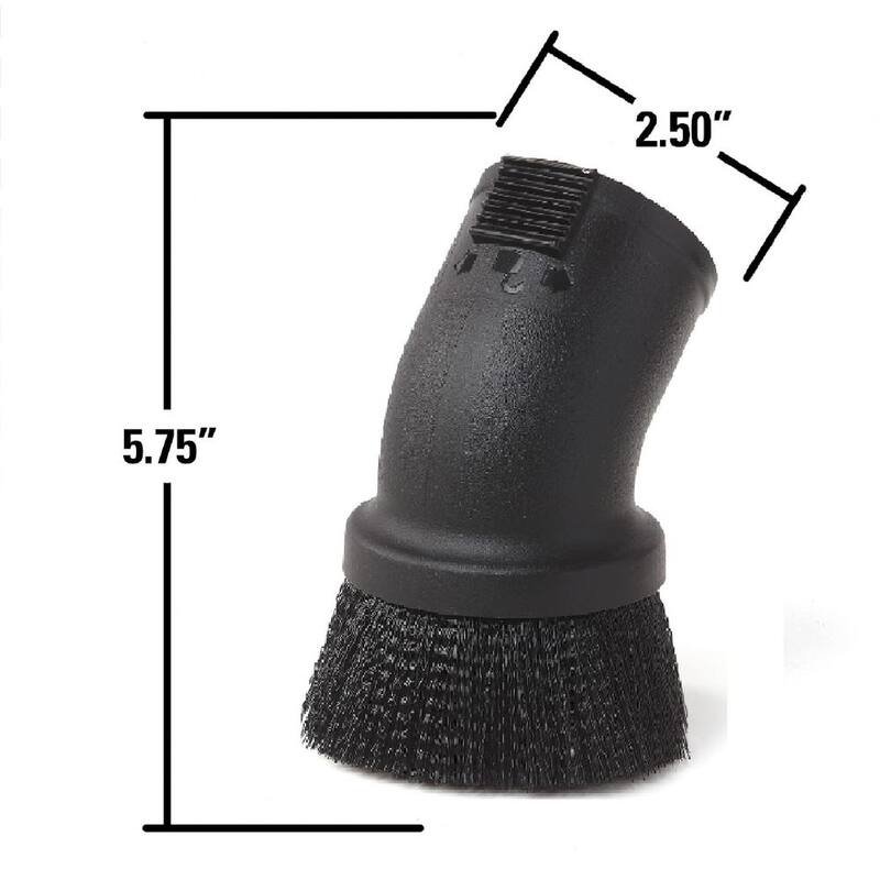 RIDGID 2-1/2 in. Locking Dusting Brush Accessory Shop Vac Attachment for RIDGID Wet Dry Vacuums - LA2501