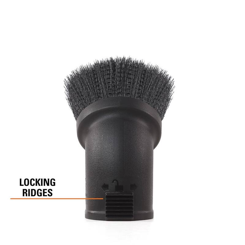 RIDGID 2-1/2 in. Locking Dusting Brush Accessory Shop Vac Attachment for RIDGID Wet Dry Vacuums - LA2501