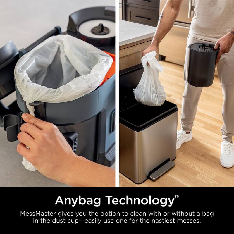 Shark MessMaster Portable 1 Gal. 7-Peak HP Corded Wet/Dry Vacuum with Self-Rinsing and AnyBag technology in Navy - VS101
