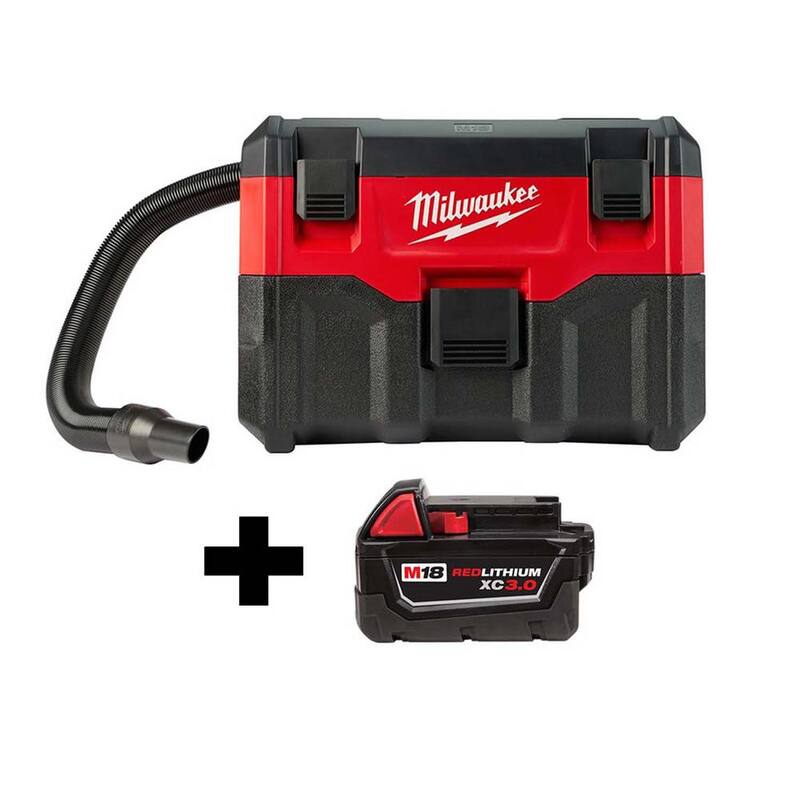 Milwaukee M18 18-Volt 2 Gal. Lithium-Ion Cordless Wet/Dry Vacuum with  M18 3.0 Ah Battery - 0880-20-48-11-1828