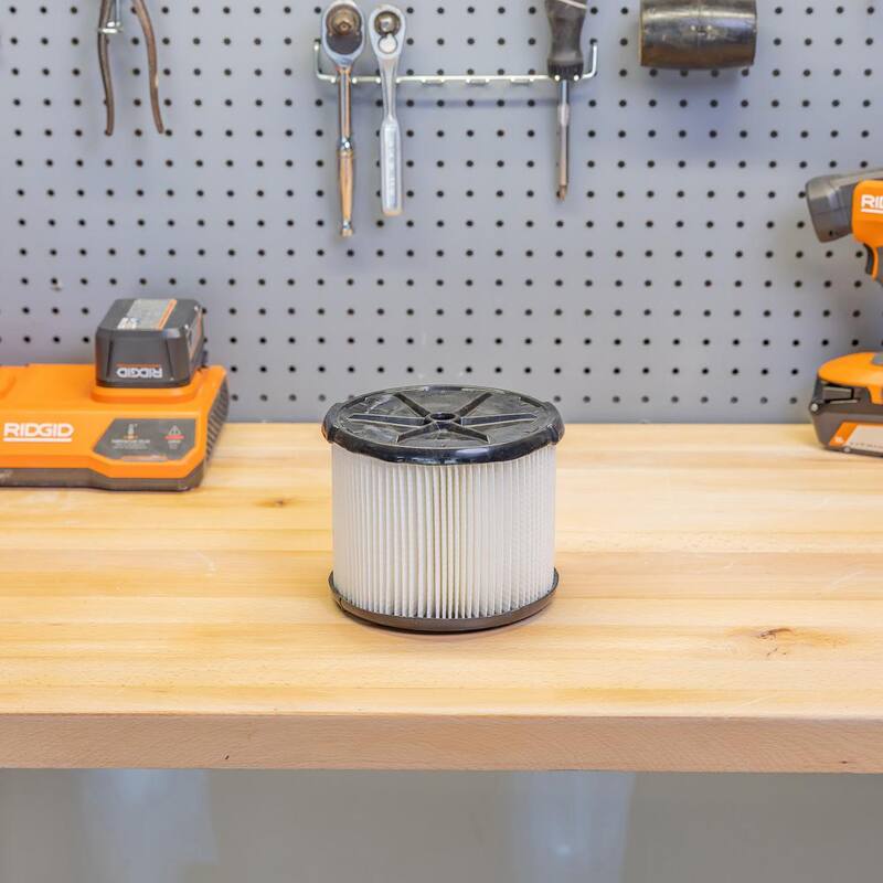 RIDGID General Debris Pleated Paper Wet Dry Vacuum Shop Vac Filter Replacement for Most 3-4.5 Gallon RIDGID Shop Vacs (1-Pack) - VF3400