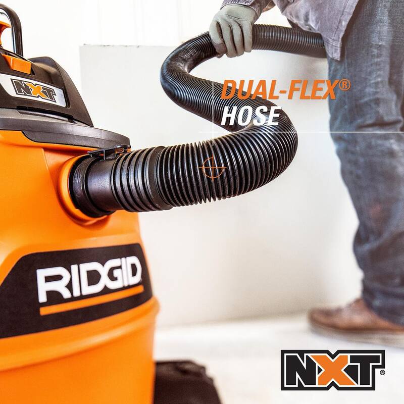 RIDGID 16 Gallon 6.5 Peak HP NXT Shop Vac Wet Dry Vacuum with Detachable Blower, Filter, Hose, Accessories and Car Cleaning Kit - HD1600C