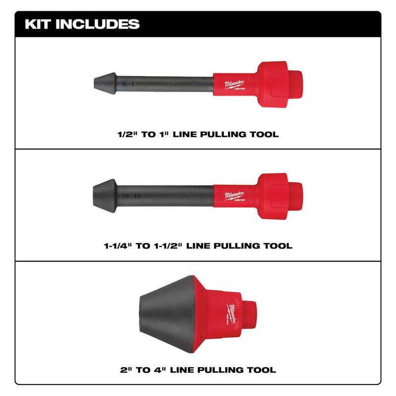 Milwaukee AIR-TIP 1-1/4 in. - 2-1/2 in. Conduit Line Puller Attachment For Wet/Dry Shop Vacuums (3-Piece) - 49-90-2024