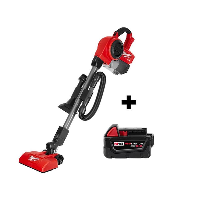 Milwaukee M18 FUEL 18-Volt Lithium-Ion Brushless .25 Gal. Cordless Jobsite Wet/Dry Vacuum with (1) M18 5.0 Ah Battery - 0940-20-48-11-1850